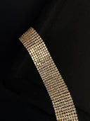 Five-Row Crystal Cuff Bracelet – Gold Tone