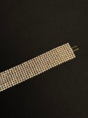 Five-Row Crystal Cuff Bracelet – Gold Tone