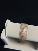 Five-Row Crystal Cuff Bracelet – Gold Tone
