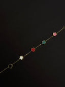 Multi-Color Clover Charm Bracelet
