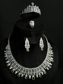 Emerald & Crystal Pear-Drop Fringe Set