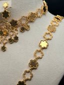 Clover Motif Long Necklace & Earring Set